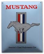 Mooi zwaar Ford Mustang emaillen bord total performance car, Verzamelen, Ophalen of Verzenden, Zo goed als nieuw, Reclamebord