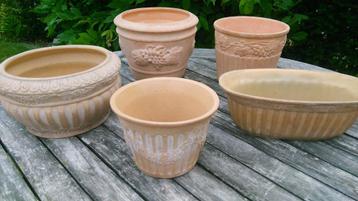 5 bloempotten terracotta guirlande sierrand Italië beschikbaar voor biedingen