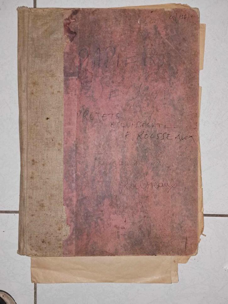 farde a dessin et projet de fernand rousseaux, Antiek en Kunst, Kunst | Tekeningen en Fotografie, Ophalen of Verzenden