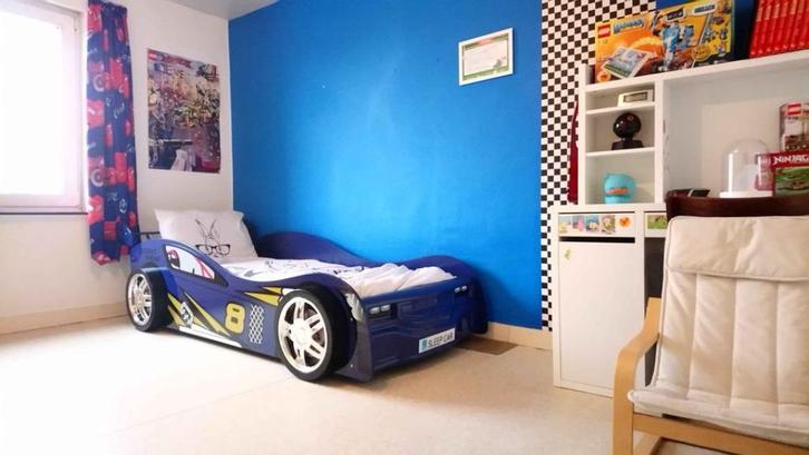 Autobed 1 stuks nieuwprijs was 450€., Huis en Inrichting, Slaapkamer | Bedden, Zo goed als nieuw, Eenpersoons, 90 cm, 200 cm, Hout