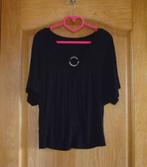 Zwart T-shirt top blouse met wijde mouwen met bruine ring SM, Kleding | Dames, Ophalen of Verzenden, Zwart