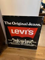 Vintage Grand panneau publicitaire LEVIS, Verzamelen, Merken en Reclamevoorwerpen, Ophalen, Gebruikt, Reclamebord