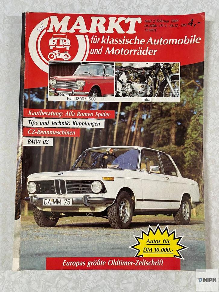 Markt Magazine Februar 1989 #2 BMW 02 Fiat Alfa Romeo, Boeken, Auto's | Folders en Tijdschriften, Gelezen, Ophalen of Verzenden