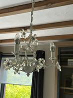Lustre en métal blanchi 3 branches, Huis en Inrichting, Lampen | Kroonluchters, Ophalen, Zo goed als nieuw