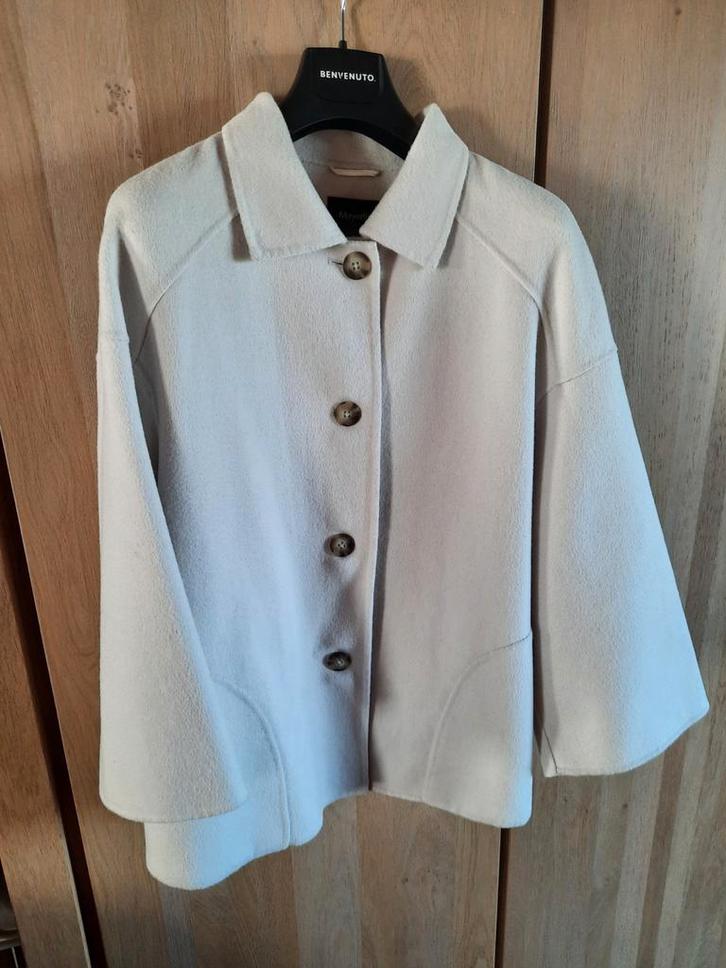 Mantel (kort) Mayerline maat 48, Kleding | Dames, Jassen | Winter, Zo goed als nieuw, Maat 46/48 (XL) of groter, Wit, Ophalen