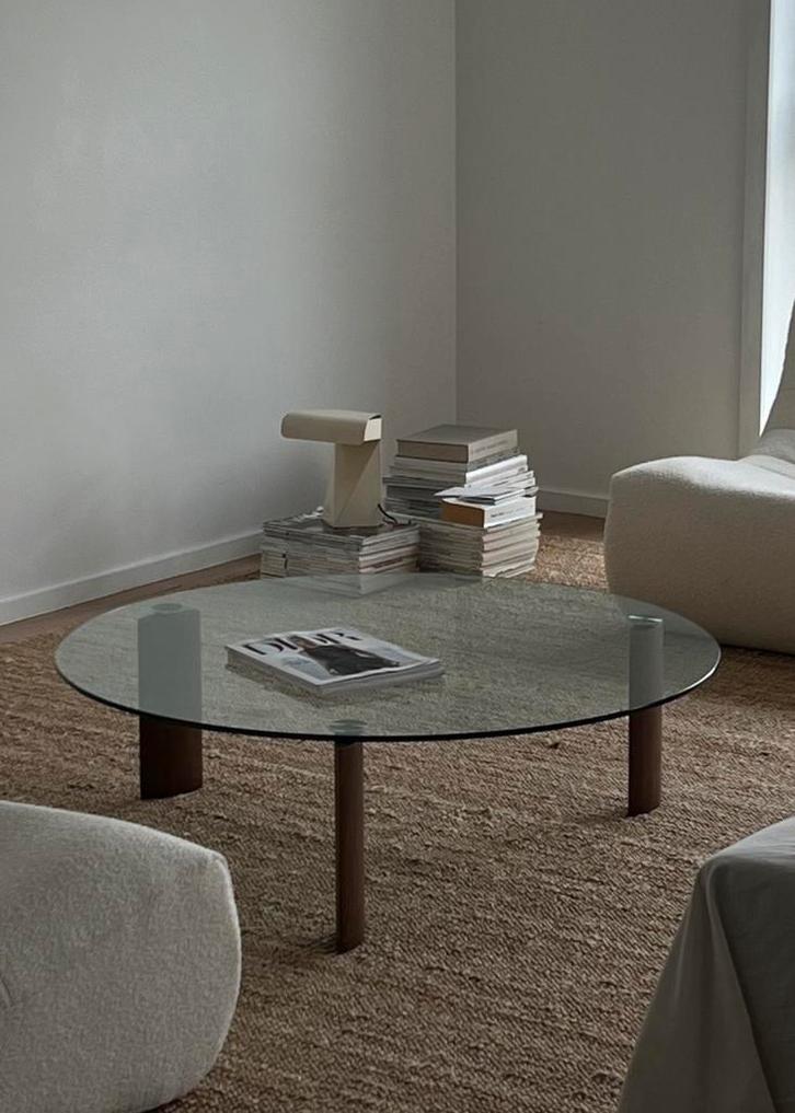 Vintage Natuzzi ronde salontafel, Huis en Inrichting, Tafels | Salontafels, Zo goed als nieuw, Glas, Ophalen