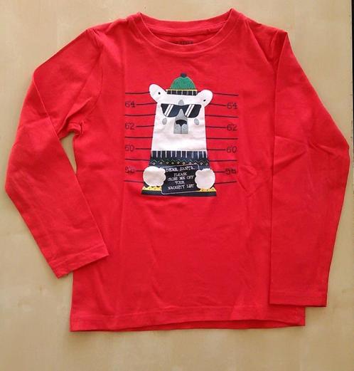 Mooie rode longsleeve Kerstmis, maat 122, Kinderen en Baby's, Kinderkleding | Maat 122, Zo goed als nieuw, Jongen of Meisje, Shirt of Longsleeve