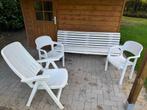 Tuinstoelen, bank en rond tafeltje, Tuin en Terras, Tuinsets en Loungesets, Ophalen, Gebruikt, Meer dan 8 zitplaatsen, Bank