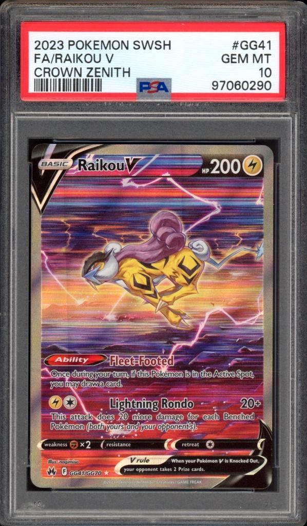 Raikou V [FA] PSA 10 - GG41/GG70 - Couronne Zénith 2023, Hobby & Loisirs créatifs, Jeux de cartes à collectionner | Pokémon, Comme neuf