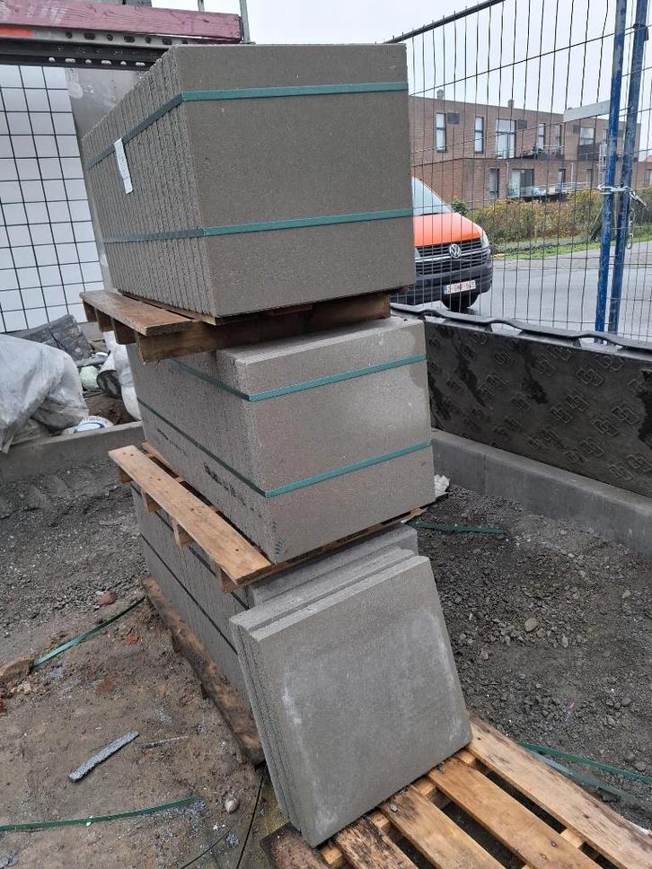 72 betondallen 50cm x 50cm x 5cm ; 18m2, Doe-het-zelf en Bouw, Vloerdelen en Plavuizen, Nieuw, Overige typen, Steen of Klei, 50 tot 150 cm