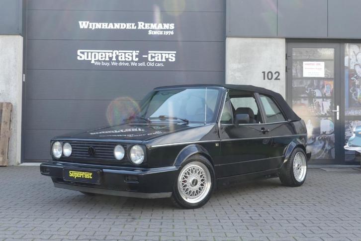 VW Golf 1 Cabriolet, Auto's, Volkswagen, Bedrijf, Te koop, Golf, Benzine, Cabriolet, 2 deurs, Handgeschakeld, Zwart, Zwart, Velours