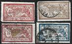 4 Postzegels Frankrijk 1900 Allegorieën (Type Merson), Postzegels en Munten, Postzegels | Europa | Frankrijk, Ophalen of Verzenden