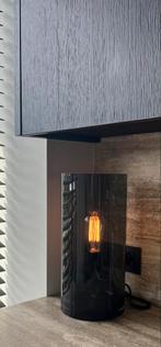 Design tafellamp zwartgerookt glas, Huis en Inrichting, Lampen | Tafellampen, Ophalen, Zo goed als nieuw, Glas, 50 tot 75 cm