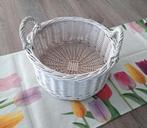 Wit rond mandje met handvaten, Enlèvement ou Envoi, Osier, Rond, Comme neuf