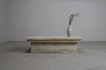 Vintage Travertine coffee table, Italy, 1970s beschikbaar voor biedingen