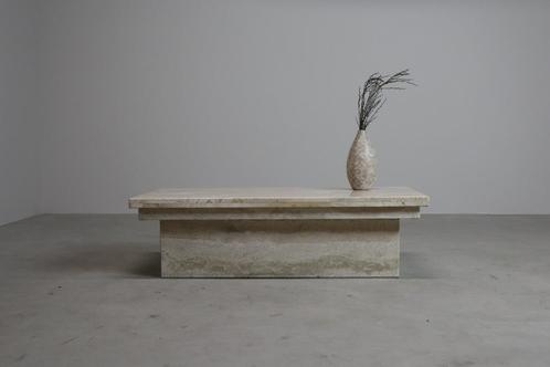 Vintage Travertine coffee table, Italy, 1970s, Antiek en Kunst, Antiek | Meubels | Tafels, Ophalen