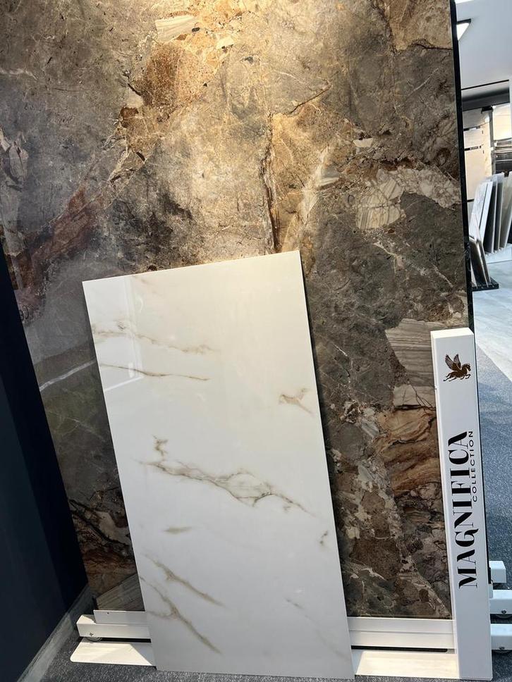 ✅Carrelage 60x120 marbré GOLD POLI rectifié 1er choix❗️, Doe-het-zelf en Bouw, Tegels, Nieuw