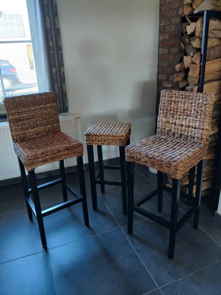 Tabouret et chaises de bar Maison du Monde, Huis en Inrichting, Barkrukken, Zo goed als nieuw, Hout, 3 krukken, Ophalen