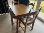 Tafel en 4 stoelen, Huis en Inrichting, Ophalen, 100 tot 150 cm, 50 tot 100 cm, Zo goed als nieuw