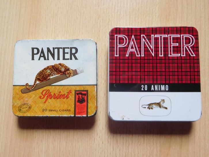 Set metalen sigarendoosjes, Verzamelen, Rookartikelen, Aanstekers en Luciferdoosjes, Gebruikt, Ophalen of Verzenden