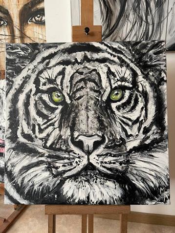 Peinture aux détails fins : tigre
