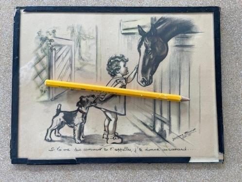 Franse tekening retro litho Germaine Bouret 1938-1939, Antiek en Kunst, Kunst | Litho's en Zeefdrukken, Ophalen of Verzenden