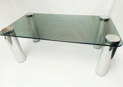 MARCUSO Koffietafel | MARCO ZANUSO | Zanotta | Glas & Chroom, Huis en Inrichting, Tafels | Salontafels, Zo goed als nieuw, Minder dan 50 cm