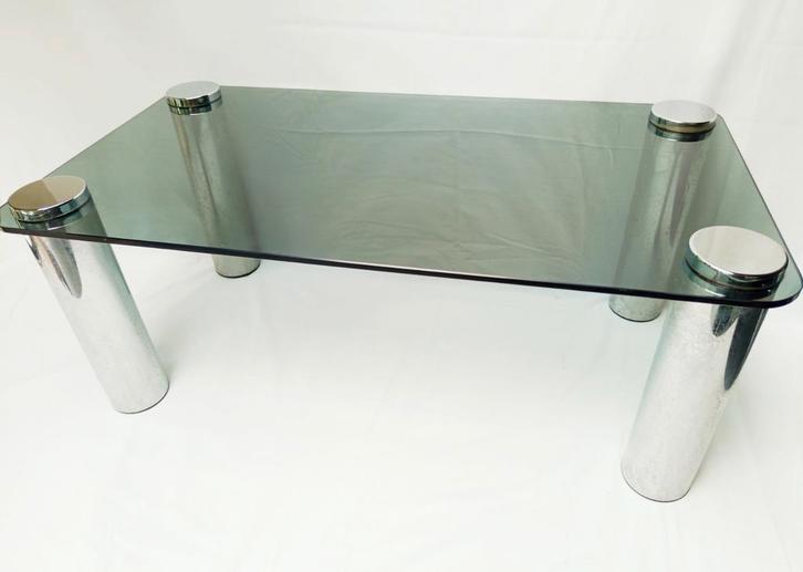 MARCUSO Koffietafel | MARCO ZANUSO | Zanotta | Glas & Chroom, Huis en Inrichting, Tafels | Salontafels, Zo goed als nieuw, Minder dan 50 cm