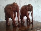 Houten olifant - in koppel, Antiek en Kunst, Ophalen of Verzenden