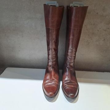 bottes hautes brunes pour mollets larges, taille 38