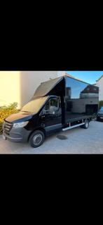 Zwarte  Mercedes Sprinter 519 3,0 V6 190pk 14500km rijbew B, Auto's, Mercedes-Benz, Automaat, Achterwielaandrijving, Zwart, Leder