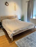 Bed 160/200, Beige, Steigerhout, Tweepersoons, Ophalen of Verzenden