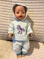 379. Babyborn: Nieuwe groen grijze jogging met een dino, Ophalen of Verzenden, Nieuw, Babypop