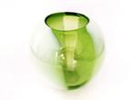 vaas wit groen gemarmerd glas, Gebruikt, Wit, Ophalen of Verzenden, Glas