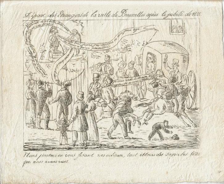 Marcellin Jobard 1820 vroeg voorbeeld gebruik spreekballon, Antiquités & Art, Art | Lithographies & Sérigraphies, Enlèvement