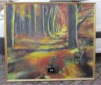 Belle grande œuvre peinte « 3 cerfs dans la forêt » - Verhey, Enlèvement