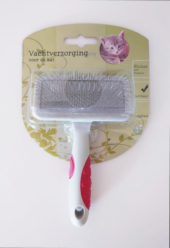 Kat vachtverzorging borstel slicker soft medium, Dieren en Toebehoren, Katten-accessoires, Zo goed als nieuw, Ophalen of Verzenden