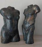2 bustes en céramique signés DL hauteur 45/50 cm, Antiquités & Art, Art | Sculptures & Bois, Enlèvement ou Envoi