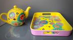 Theepot en dienblad pilootmerk Dalhia patroon - creatief ont, Ophalen of Verzenden, Gebruikt, Overige vormen, Overige materialen