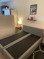 Boxspring, Gris, Comme neuf, Enlèvement, 200 cm