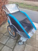 Thule Cougar Chariot blauw fietskar 2p, Fietsen en Brommers, Ophalen, Gebruikt, Opvouwbaar, 40 tot 60 kg