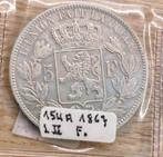 5 francs belge Léopold II  1867 154a avec point, Enlèvement ou Envoi, Monnaie en vrac, Argent, Argent
