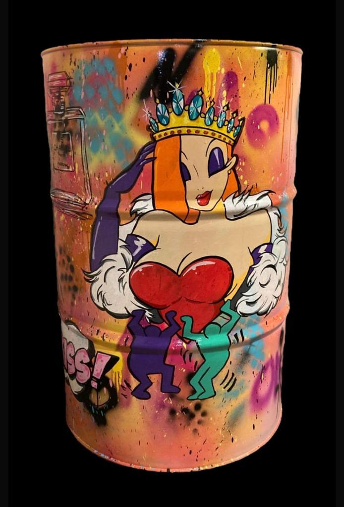 SO MOON : sculpture sur bidon. Exemplaire unique, Antiquités & Art, Art | Objets design, Enlèvement ou Envoi