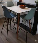 Hoge eettafel/bartafel + stoelen, Huis en Inrichting, Ophalen, Gebruikt, 50 tot 100 cm, Vierkant