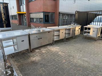 Spoeltafel werktafels snijtafel werkbank keukenblok, Enlèvement