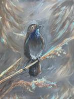 Blue bird painting, Antiek en Kunst, Ophalen of Verzenden