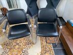 Comfortabele stoelen in echt leder, Twee, Gebruikt, Leer, Zwart