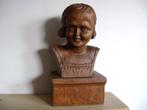 buste houtsnijwerk jong meisje massief eik jaren 60, Antiquités & Art, Art | Sculptures & Bois, Enlèvement ou Envoi