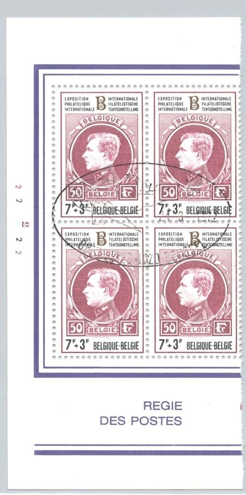 1972 Belgica '72 Exposition 7 3 Fr, Envoi