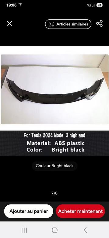 tesla3 highland lèvre parchoque avant  beschikbaar voor biedingen